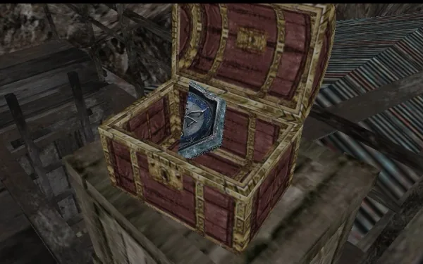 Una de las dos mitades del Hexagonal Emblem, en el cofre del tejado