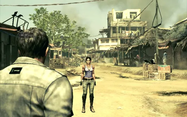 The Civilian Checkpoint: you cross Kijuju with Sheva unable to draw a weapon; nobody attacks you yet.