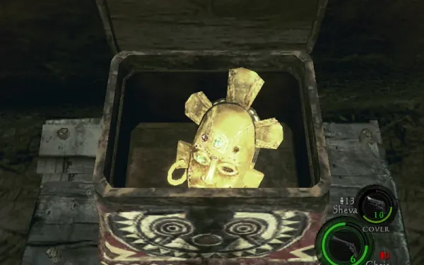 El Ceremonial Mask (₦4,000) en el cofre al fondo de la cueva, antes de tomar la góndola.