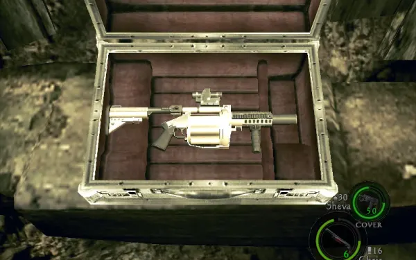 El Grenade Launcher en su maletín del laberinto: tómalo antes de tocar la primera estatua.