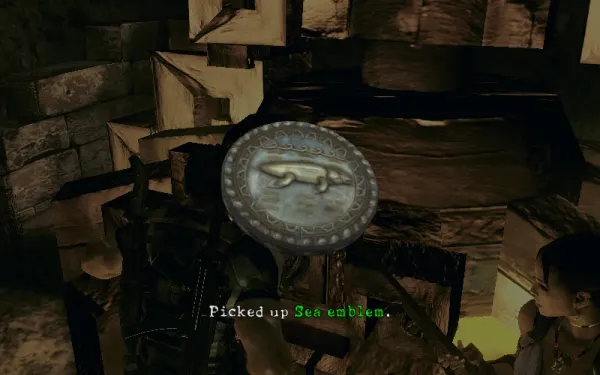 El Sea Emblem (un pez), en el altar del suroeste; ahí te espera el primer Giant Majini.