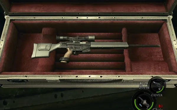 La H&K PSG-1 en su maletín del Missile Area 2F: lo suyo es el zoom extra de la mira.