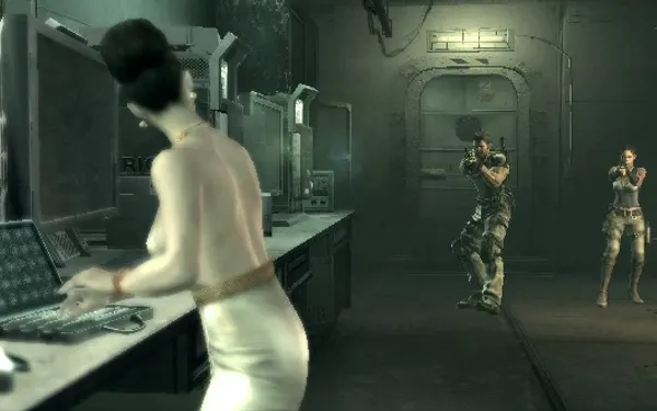 Excella's lab: Chris gets the Serum PG67A/W, which you'll use against Wesker in 6-3.