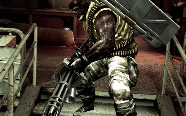 The cargo hold Gatling Gun Majini: strafe to dodge the bursts and switch between the walkways.