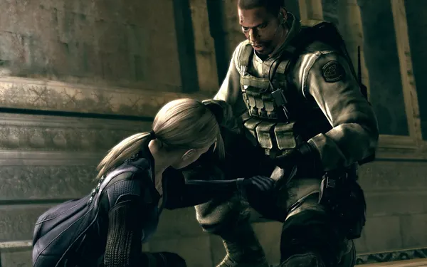 Josh sostiene a Jill, recién liberada del control de Wesker: así arranca el episodio.