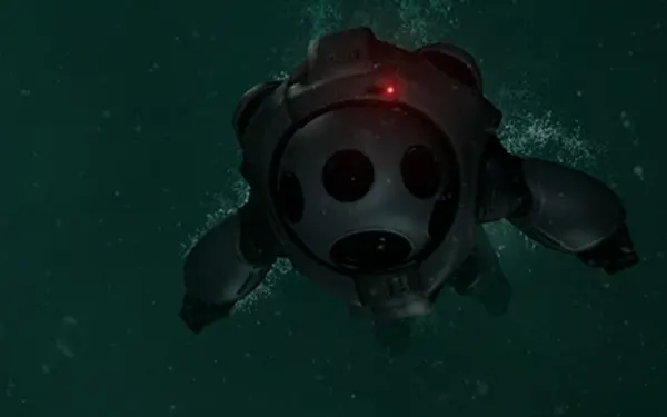 Ada llega bajo el agua al submarino de Neo-Umbrella.