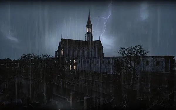 La catedral de Tall Oaks bajo la tormenta: Ada empieza en su tejado.