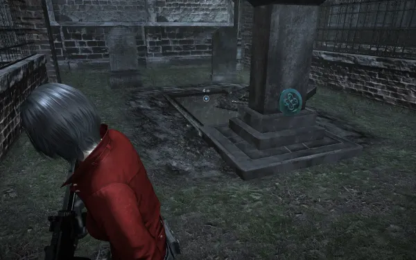 El cementerio del bosque: el Serpent Emblem #5 está en la lápida grande.