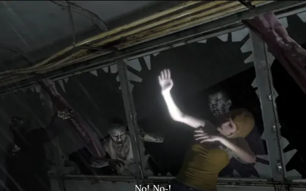 El autobús de la 2-1: los zombis entran por las ventanas y empieza la huida hacia el cementerio.