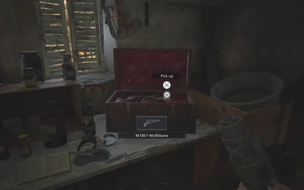 La M1851 Wolfsbane en el laboratorio de Moreau, detrás de la puerta de la Crank.