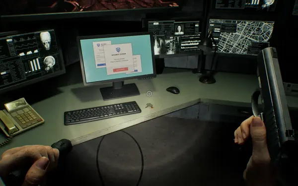 El Private Lab del laboratorio subterráneo: la Helicopter Key que pide Harry está en el escritorio de la computadora principal.
