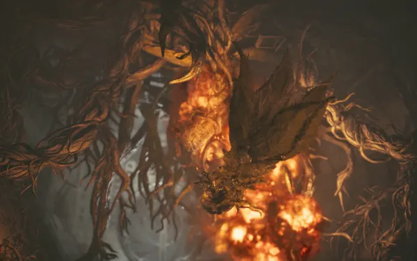 Plant 43, el jefe de la entrada de servicio de ARK: la pelea termina con la planta en llamas.